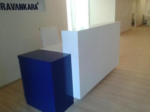 Wood Glass Reception Counter, For Office