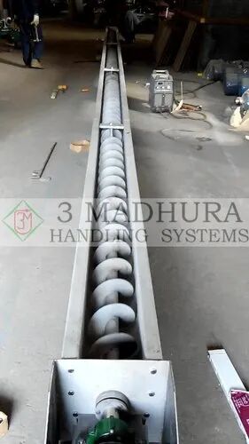 3 Madhura 50-60 Hz Stainless Steel Trough Screw Conveyor, Length : 20 Feet