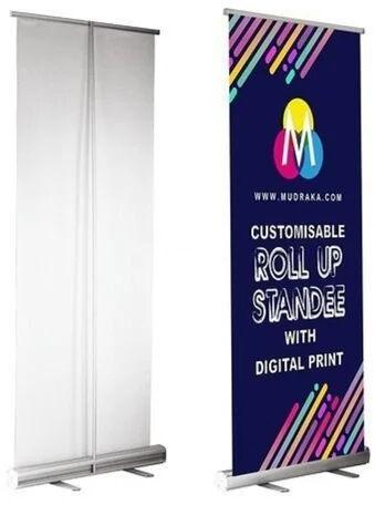 Silver Aluminium Roll Up Standee, Size : All Size