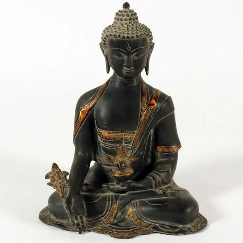 Brass Buddha Idols, Color : Black