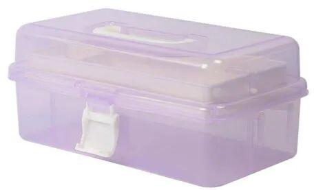 PINK GREEN BLUE Rectangle Transparent Plastic Tool Box