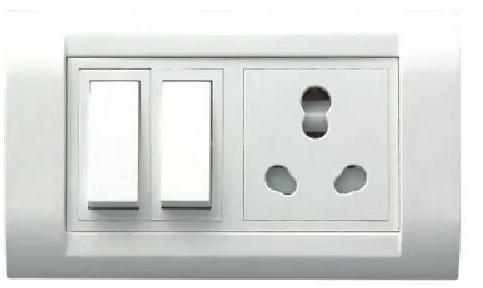 Plastic Amron Modular Switch, Color : White