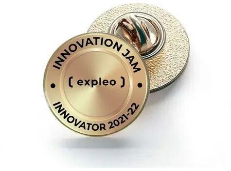 Etching Laminated Printed Magnetic Lapel Pin, Size : 22mm