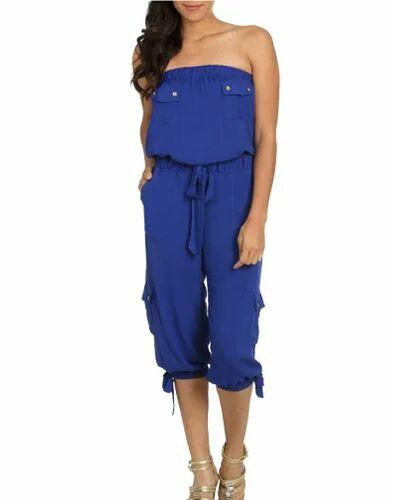 French Crepe Short Jumpsuits, Size : Small, Large