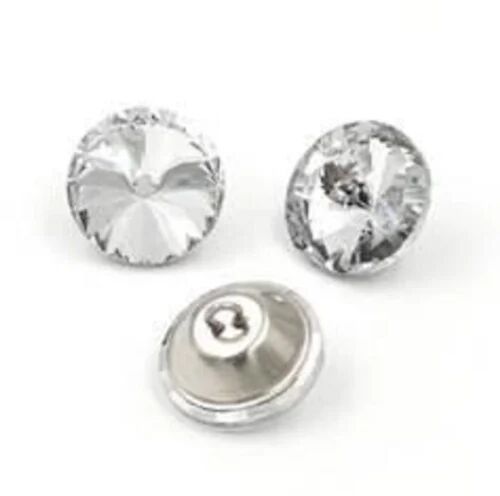 Mild Steel Diamond Buttons, Color : WHITE