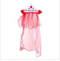 Plastic Net Hen Party Veil Tiara, Color : Red