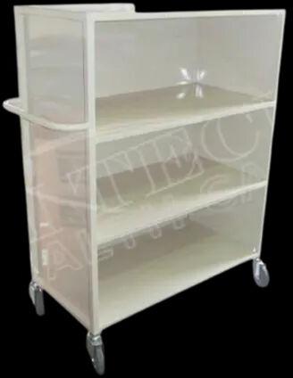 White Stainless Steel Surgical Instrument Trolley