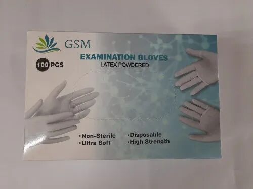 Plain Examination Latex Gloves, Packaging Type : Box