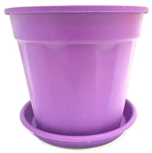 Plain Polished Plastic Plant Pot, Shape : Round