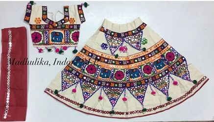 Gota Work Kids Gujarati Lehenga, Occasion : Festive Wear