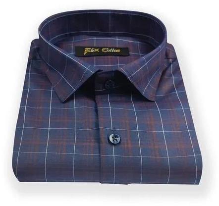 Large Slim Fit Mens Cotton Full Sleeves Shirt, Pattern : Check