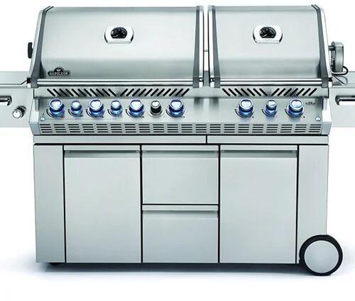 Silver Electric Stainless Steel Gas Grill, For Restaurant