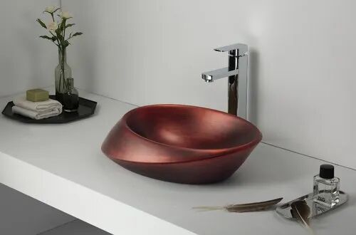 Bronze Ceramic Wash Basin, For Bathroom, Color : Maroon