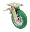 Muvtons 150X50mm Forged Kingpinless Swivel Castors With Total Lock- Low Effort Ergonomic Polyurethan