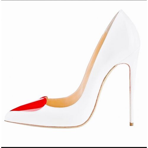 Red Heart Pointed Toe Heeled Pumps Shoes