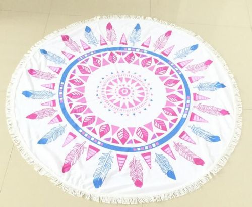 100% microfiber Kids Printed Velour Round Beach Towels 120cm~150cm