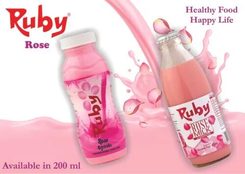 Ruby Rose Flavoured Milk, Packaging Type : Bottle