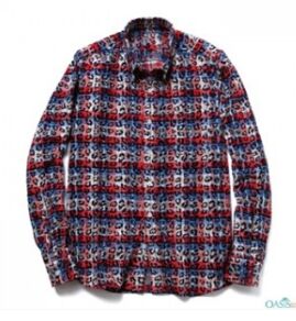 Animal Printed Check Flannel Shirt