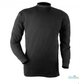Mock Turtleneck Fitted T-Shirts, Packaging Type : Black