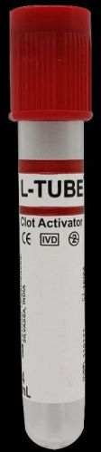 Round LEVRAM L-TUBE Clot Activator Tube, For Filling Blood, Size : 5ml, 2ml 3ml 4ml 6 Ml