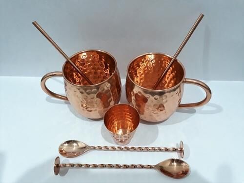 Copper Mug Set, Size : 8.5 X 10 Cms