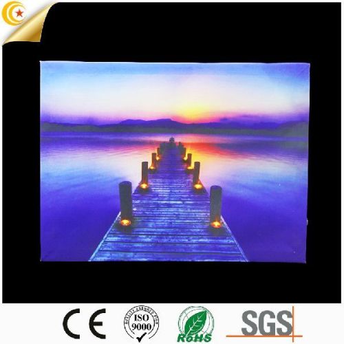 Home Backdrop Wooden Framed LED Lights PVC Home Decorative Hanging Lights