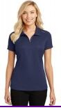 Ladies Pinpoint Mesh Zip Polo TShirt