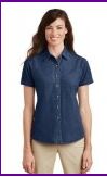 Ladies Short Sleeve Value Denim Shirt