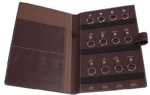 Rectangle Leatherite Key Chain Holder, Color : Brown