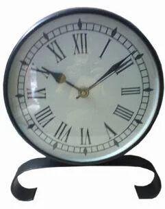 Brass Metal Desk Clock, Color : White