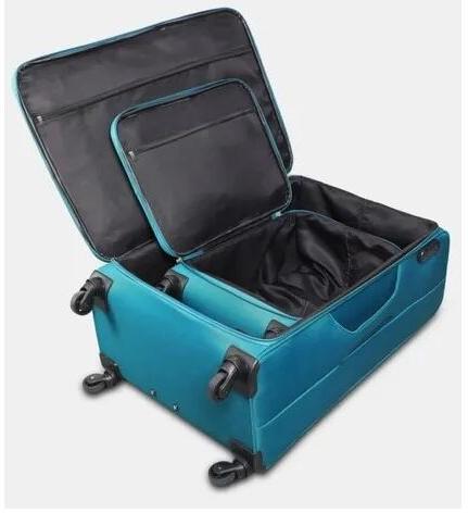 Plain Polyester Luggage Trolley Bags, Color : Black