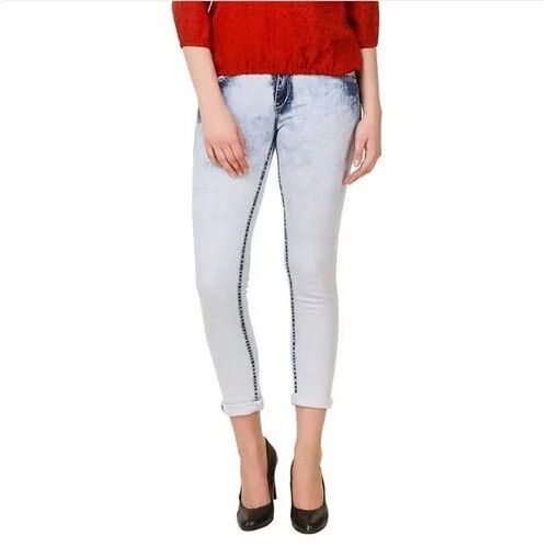 Plain Ladies Faded Jeans, Size : 28, 30, 32, 34, 36, 38