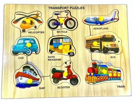 Paint Coated Kids Wooden Transport Tray Puzzle, Color : Multicolor