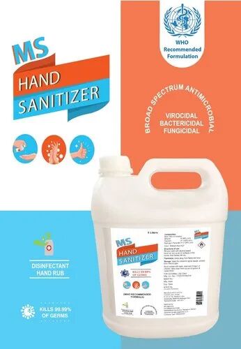 Hand Sanitizer, Packaging Size : 5 Ltr