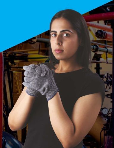 Poly Cotton Knitted Gloves, Feature : Fits Either Hands .