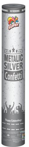 METALLIC SILVER CONFETTI POPPERS