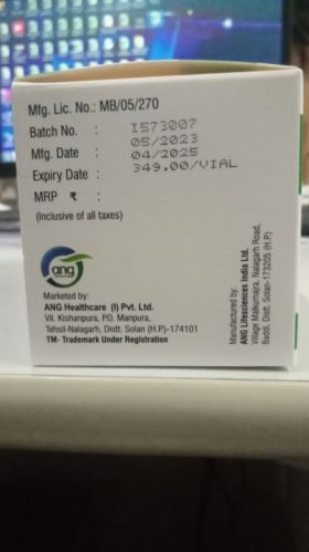 Ang Glass Termin Mephentermine Sulphate Injection, Size : 10ml