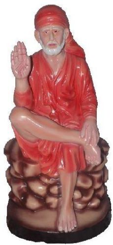 QEXCLUSIVE POLISHING FIBER Sai Baba Statue, Color : MULTICOLOUR