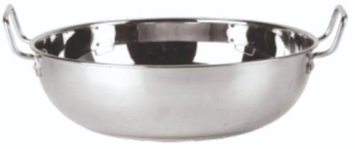 Silver Stainless Steel Kadai, For Cooking Use, Capacity : 0-5L