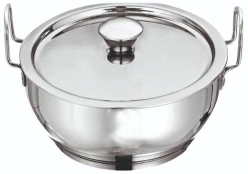 Stainless Steel Kadai With Lid, Feature : Sturdiness, Light Weight, Fast Cooking, Anti-corrosive