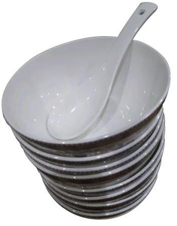 Ceramic Plain Soup Bowl Set, Size : Regular