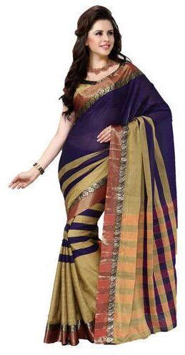 Temple Border Cotton Saree, Occasion : Party Wear