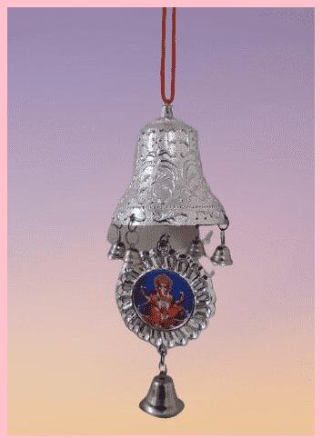 DECORATIVE HANGING BELL WITH LAXMI GANESH, For Home, Office, Decoration, Gift Occasion : Festival