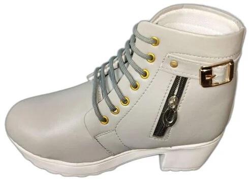 DN Rubber Synthetic Leather Ladies High Ankle Boots, Size : 4-7