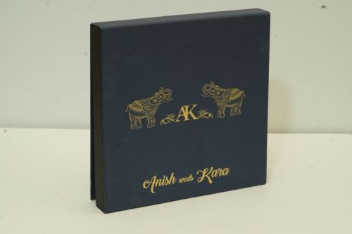 Printed Wedding Invitation Box, Color : Black