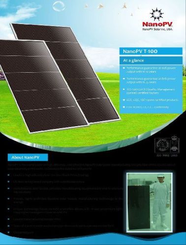 NanoPV Thin Film Solar Panel