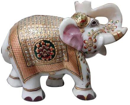 Marble Elephant Statue, Color : White(Based)