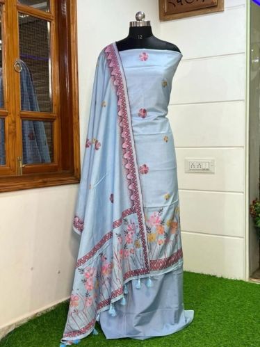 Banarasi Cotton Silk Salwar Kameez Suit, Size : Free Size