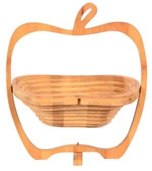 Apple Basket Stand, Color : Light Brown