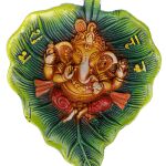 Ganesh Leaf Wall Hanging, Dimension : 23 × 19 × 5 Cm